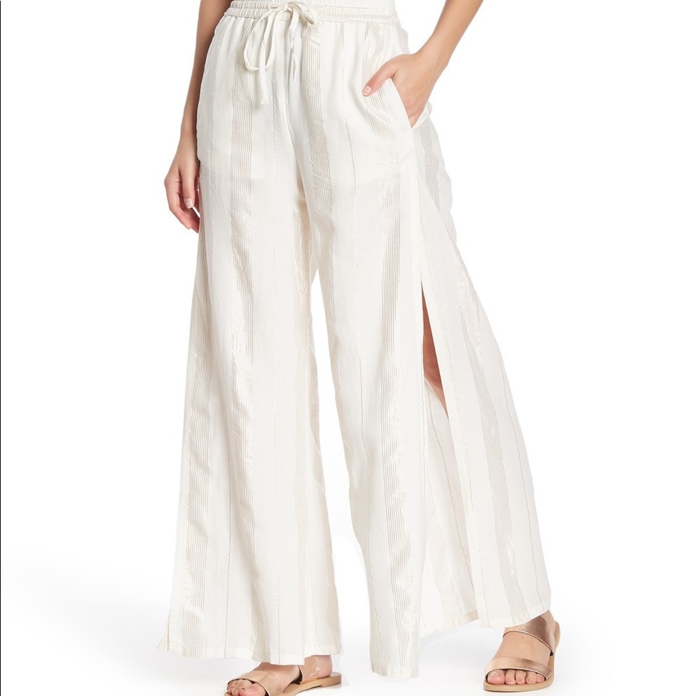Sold out White Wide Leg Pants with Slit